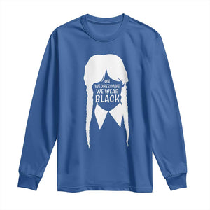 On Wednesdays We Wear Black Long Sleeve Shirt Goth Halloween TS10 Royal Blue Print Your Wear