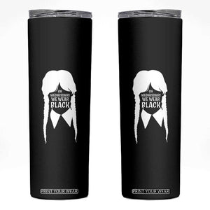 On Wednesdays We Wear Black Skinny Tumbler Goth Halloween TS10 Black Print Your Wear