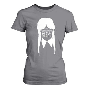 On Wednesdays We Wear Black T Shirt For Women Goth Halloween TS10 Charcoal Print Your Wear