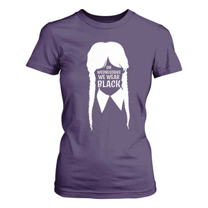 On Wednesdays We Wear Black T Shirt For Women Goth Halloween TS10 Purple Print Your Wear
