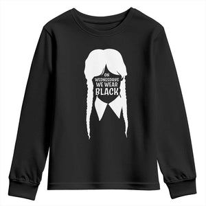 On Wednesdays We Wear Black Youth Sweatshirt Goth Halloween TS10 Black Print Your Wear