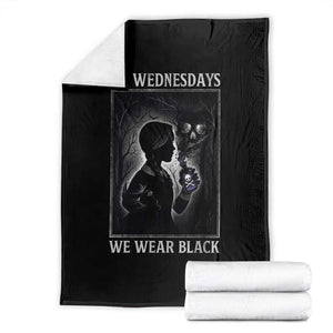 On Wednesdays We Wear Black Throw Blanket Tarot Card Goth Halloween TS10 Black Print Your Wear