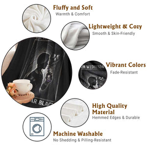 On Wednesdays We Wear Black Throw Blanket Tarot Card Goth Halloween TS10 Print Your Wear