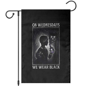 On Wednesdays We Wear Black Garden Flag Tarot Card Goth Halloween TS10 Black Print Your Wear