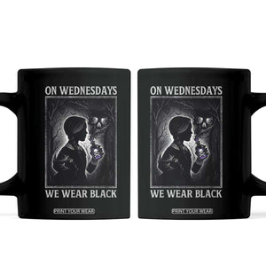 On Wednesdays We Wear Black Coffee Mug Tarot Card Goth Halloween TS10 Black Print Your Wear