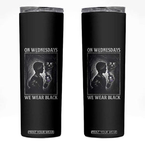 On Wednesdays We Wear Black Skinny Tumbler Tarot Card Goth Halloween TS10 Black Print Your Wear