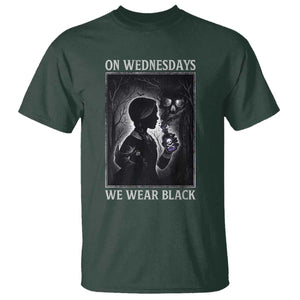 On Wednesdays We Wear Black T Shirt Tarot Card Goth Halloween TS10 Dark Forest Green Print Your Wear