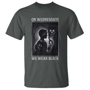 On Wednesdays We Wear Black T Shirt Tarot Card Goth Halloween TS10 Dark Heather Print Your Wear