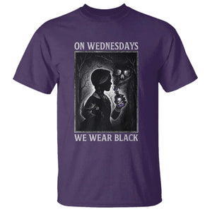On Wednesdays We Wear Black T Shirt Tarot Card Goth Halloween TS10 Purple Print Your Wear
