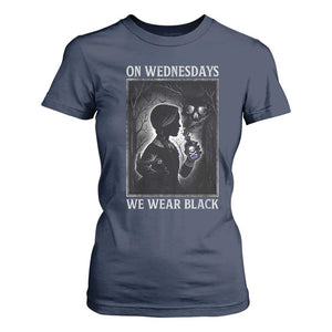 On Wednesdays We Wear Black T Shirt For Women Tarot Card Goth Halloween TS10 Navy Print Your Wear