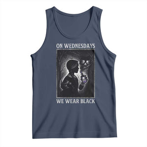 On Wednesdays We Wear Black Tank Top Tarot Card Goth Halloween TS10 Navy Print Your Wear