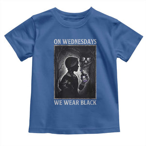 On Wednesdays We Wear Black Toddler T Shirt Tarot Card Goth Halloween TS10 Royal Blue Print Your Wear