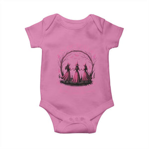 In October We Wear Pink Witches Baby Onesie Spooky Breast Cancer Witch Halloween Pink Ribbon TS10 Azalea Print Your Wear
