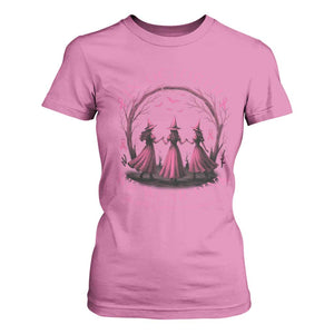 In October We Wear Pink Witches T Shirt For Women Spooky Breast Cancer Witch Halloween Pink Ribbon TS10 Azalea Print Your Wear