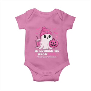 In October We Wear Pink Ghost Baby Onesie Halloween Breast Cancer Pink Ribbon Pumpkin TS10 Azalea Print Your Wear