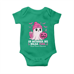 In October We Wear Pink Ghost Baby Onesie Halloween Breast Cancer Pink Ribbon Pumpkin TS10 Irish Green Print Your Wear