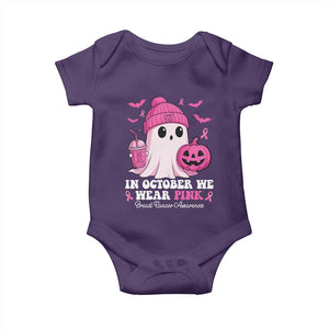 In October We Wear Pink Ghost Baby Onesie Halloween Breast Cancer Pink Ribbon Pumpkin TS10 Purple Print Your Wear