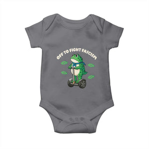 Portland Frog Baby Onesie Off to Fight Fascism Inflatable Costume Protest TS10 Charcoal Print Your Wear