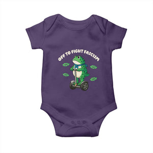 Portland Frog Baby Onesie Off to Fight Fascism Inflatable Costume Protest TS10 Purple Print Your Wear