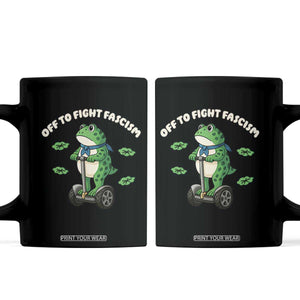 Portland Frog Coffee Mug Off to Fight Fascism Inflatable Costume Protest TS10 Black Print Your Wear