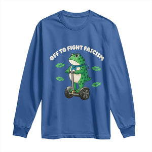 Portland Frog Long Sleeve Shirt Off to Fight Fascism Inflatable Costume Protest TS10 Royal Blue Print Your Wear