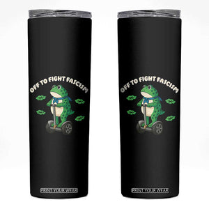 Portland Frog Skinny Tumbler Off to Fight Fascism Inflatable Costume Protest TS10 Black Print Your Wear