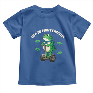 Portland Frog Toddler T Shirt Off to Fight Fascism Inflatable Costume Protest TS10 Royal Blue Print Your Wear
