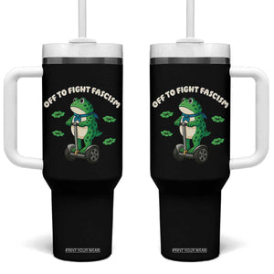 Portland Frog Tumbler With Handle Off to Fight Fascism Inflatable Costume Protest TS10 One Size: 40 oz Black Print Your Wear