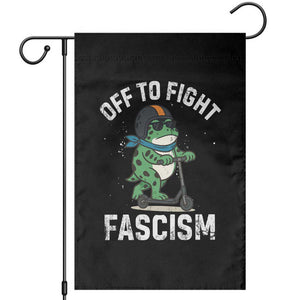 Portland Frog Resist Protest Garden Flag Off to Fight Fascism Frog Scooter TS10 Black Print Your Wear