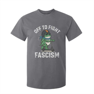 Portland Frog Resist Protest T Shirt For Kid Off to Fight Fascism Frog Scooter TS10 Charcoal Print Your Wear