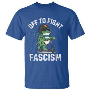 Portland Frog Resist Protest T Shirt Off to Fight Fascism Frog Scooter TS10 Royal Blue Print Your Wear