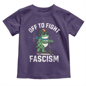 Portland Frog Resist Protest Toddler T Shirt Off to Fight Fascism Frog Scooter TS10 Purple Print Your Wear