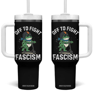 Portland Frog Resist Protest Tumbler With Handle Off to Fight Fascism Frog Scooter - Print Your Wear