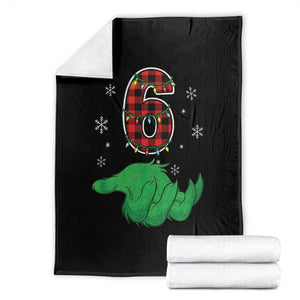 Number 6 Matching 67 Christmas Throw Blanket Red Plaid Xmas Pajamas Holiday Gen Alpha Slang Meme TS10 Black Print Your Wear