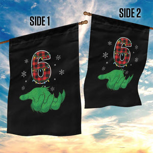 Number 6 Matching 67 Christmas Garden Flag Red Plaid Xmas Pajamas Holiday Gen Alpha Slang Meme TS10 Print Your Wear