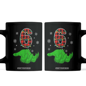 Number 6 Matching 67 Christmas Coffee Mug Red Plaid Xmas Pajamas Holiday Gen Alpha Slang Meme TS10 Black Print Your Wear