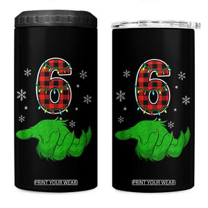 Number 6 Matching 67 Christmas 4 in 1 Can Cooler Tumbler Red Plaid Xmas Pajamas Holiday Gen Alpha Slang Meme TS10 One Size: 16 oz Black Print Your Wear