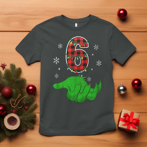 Number 6 Matching 67 Christmas T Shirt Red Plaid Xmas Pajamas Holiday Gen Alpha Slang Meme TS10 Dark Heather Print Your Wear