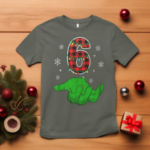 Number 6 Matching 67 Christmas T Shirt Red Plaid Xmas Pajamas Holiday Gen Alpha Slang Meme TS10 Military Green Print Your Wear