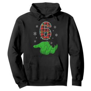 Number 6 Matching 67 Christmas Hoodie Red Plaid Xmas Pajamas Holiday Gen Alpha Slang Meme TS10 Black Print Your Wear