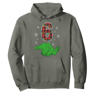 Number 6 Matching 67 Christmas Hoodie Red Plaid Xmas Pajamas Holiday Gen Alpha Slang Meme TS10 Military Green Print Your Wear