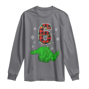 Number 6 Matching 67 Christmas Long Sleeve Shirt Red Plaid Xmas Pajamas Holiday Gen Alpha Slang Meme TS10 Charcoal Print Your Wear