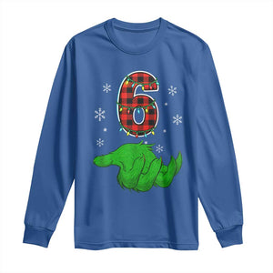 Number 6 Matching 67 Christmas Long Sleeve Shirt Red Plaid Xmas Pajamas Holiday Gen Alpha Slang Meme TS10 Royal Blue Print Your Wear
