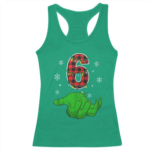 Number 6 Matching 67 Christmas Racerback Tank Top Red Plaid Xmas Pajamas Holiday Gen Alpha Slang Meme TS10 Irish Green Print Your Wear