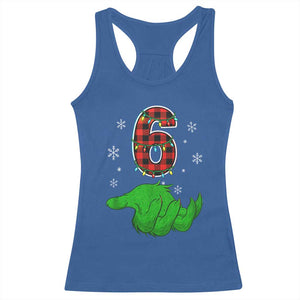 Number 6 Matching 67 Christmas Racerback Tank Top Red Plaid Xmas Pajamas Holiday Gen Alpha Slang Meme TS10 Royal Blue Print Your Wear
