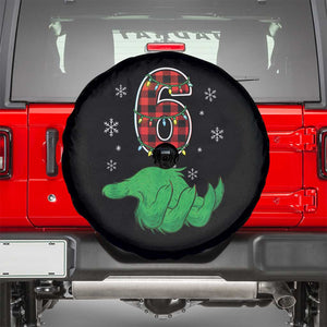 Number 6 Matching 67 Christmas Spare Tire Cover Red Plaid Xmas Pajamas Holiday Gen Alpha Slang Meme TS10 Black Print Your Wear