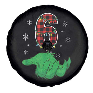 Number 6 Matching 67 Christmas Spare Tire Cover Red Plaid Xmas Pajamas Holiday Gen Alpha Slang Meme TS10 Print Your Wear