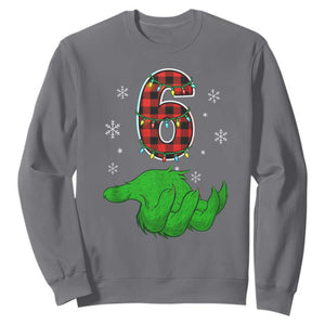 Number 6 Matching 67 Christmas Sweatshirt Red Plaid Xmas Pajamas Holiday Gen Alpha Slang Meme TS10 Charcoal Print Your Wear