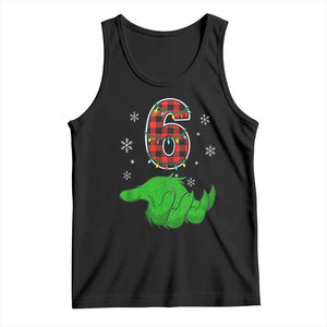 Number 6 Matching 67 Christmas Tank Top Red Plaid Xmas Pajamas Holiday Gen Alpha Slang Meme TS10 Black Print Your Wear