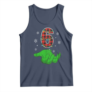 Number 6 Matching 67 Christmas Tank Top Red Plaid Xmas Pajamas Holiday Gen Alpha Slang Meme TS10 Navy Print Your Wear